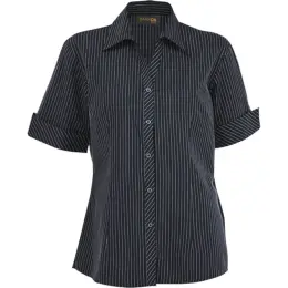 Ladies Quest Short Sleeve Blouse NavyWhite